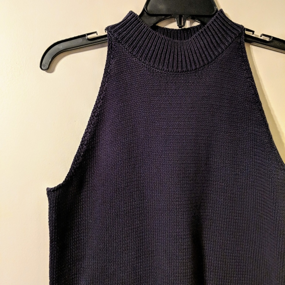 Ann Taylor Essential Navy Blue Halter Top